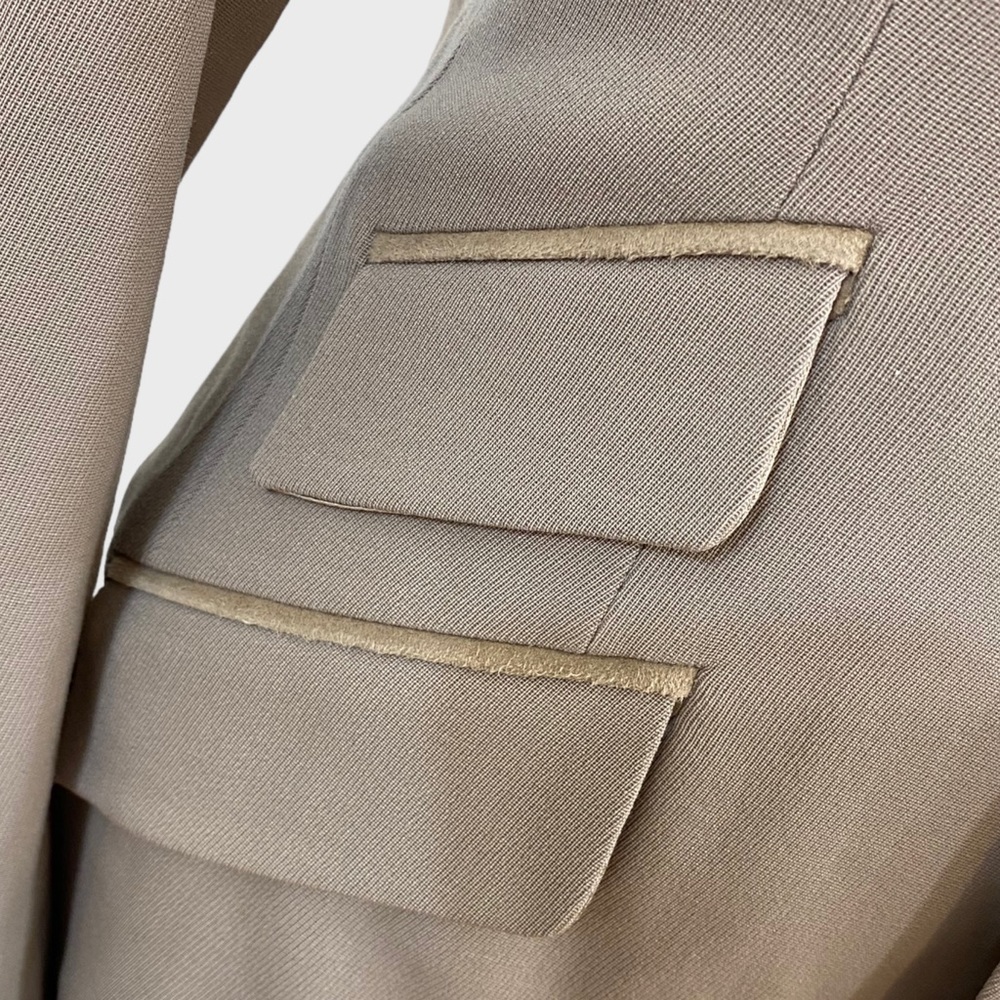 Ralph Lauren Black Label Taupe Wool Blazer Size 4 - Picture 3 of 9